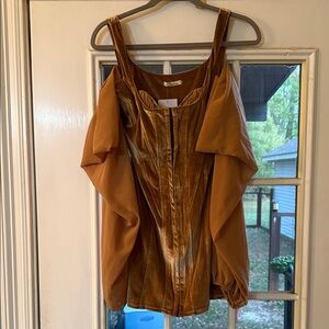 Velvet Rust Off-Shoulder Camisole